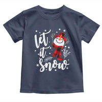 Christmas Let It Snow Toddler T Shirt Funny Snowman Snowflakes