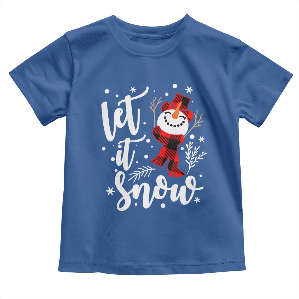 Christmas Let It Snow Toddler T Shirt Funny Snowman Snowflakes