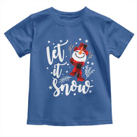 Christmas Let It Snow Toddler T Shirt Funny Snowman Snowflakes