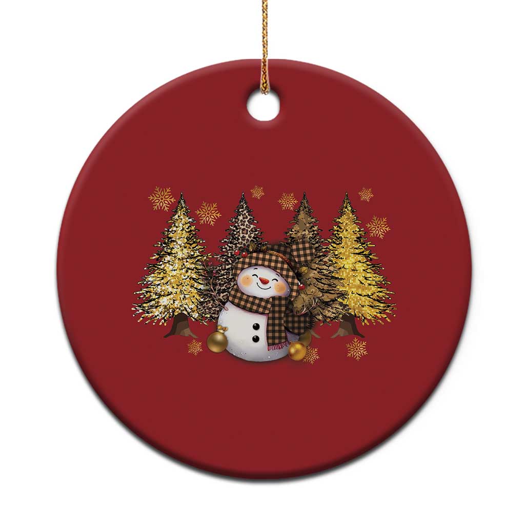Xmas Snowman Christmas Ornament Cute Winter Leopard Xmas Tree Farm - Wonder Print Shop
