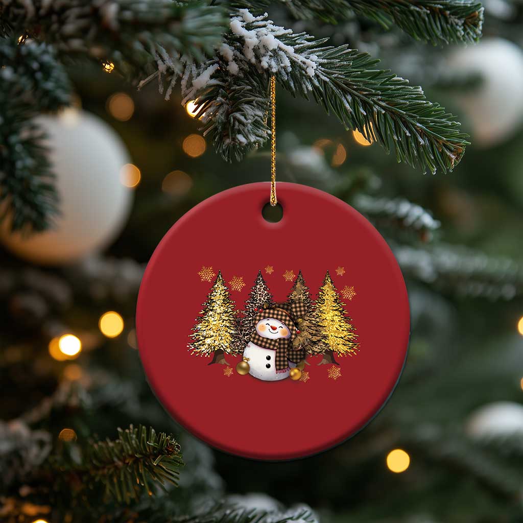 Xmas Snowman Christmas Ornament Cute Winter Leopard Xmas Tree Farm - Wonder Print Shop