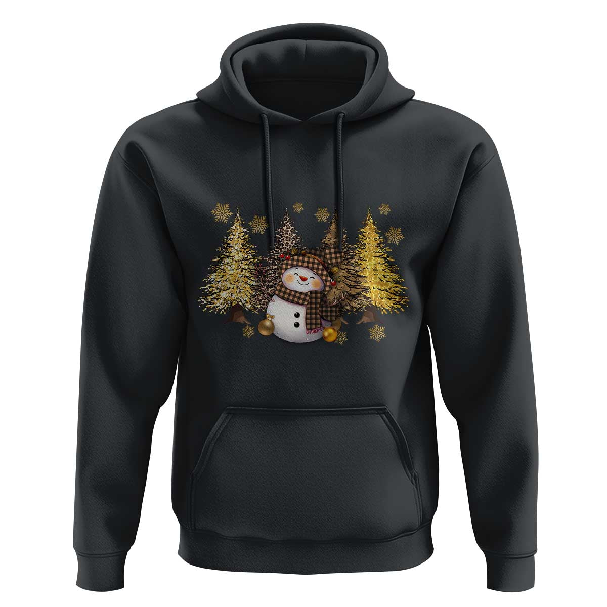 Christmas Snowman Hoodie Cute Winter Leopard Xmas Tree Farm