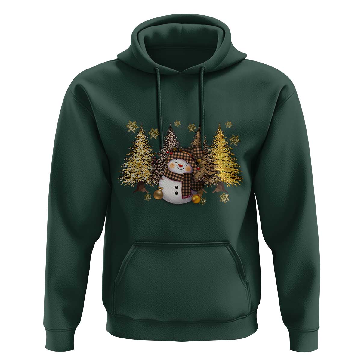 Christmas Snowman Hoodie Cute Winter Leopard Xmas Tree Farm