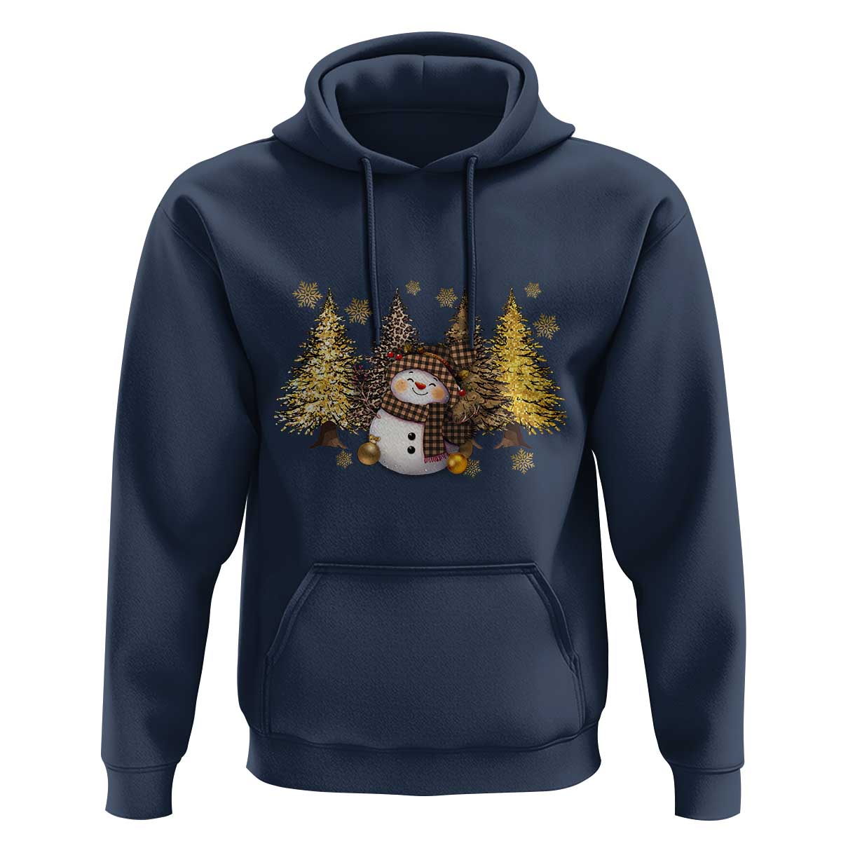Christmas Snowman Hoodie Cute Winter Leopard Xmas Tree Farm