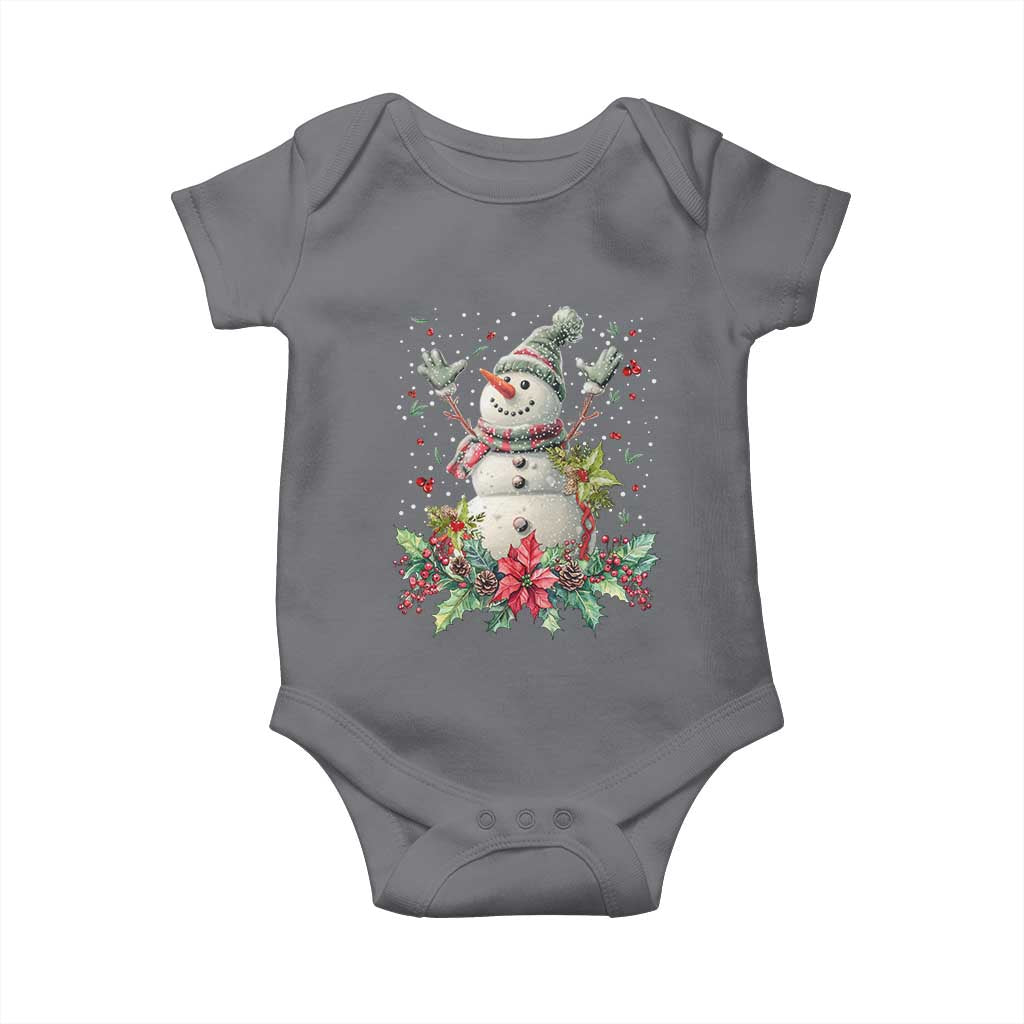 Christmas Snowman Baby Onesie Retro Winter Holiday Gift For Her