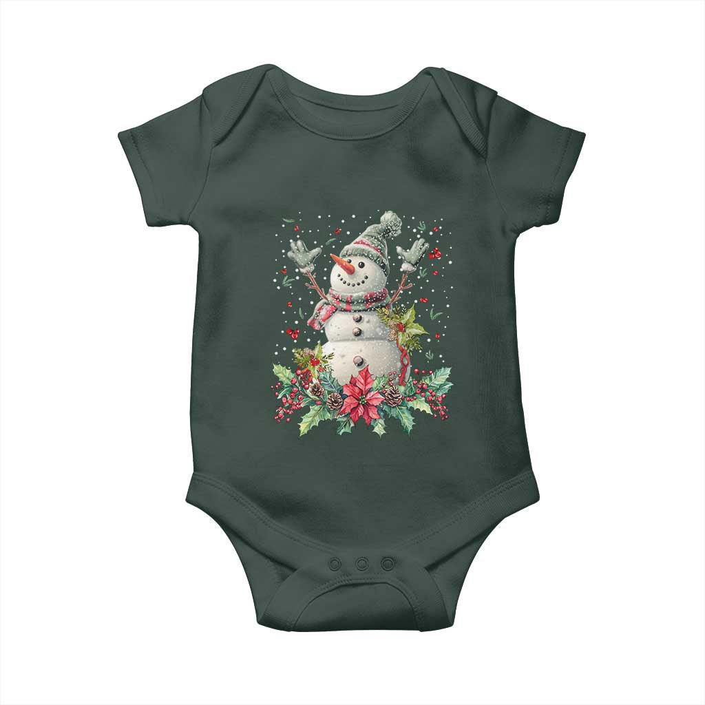 Christmas Snowman Baby Onesie Retro Winter Holiday Gift For Her