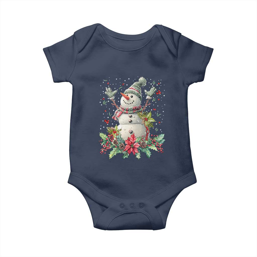 Christmas Snowman Baby Onesie Retro Winter Holiday Gift For Her