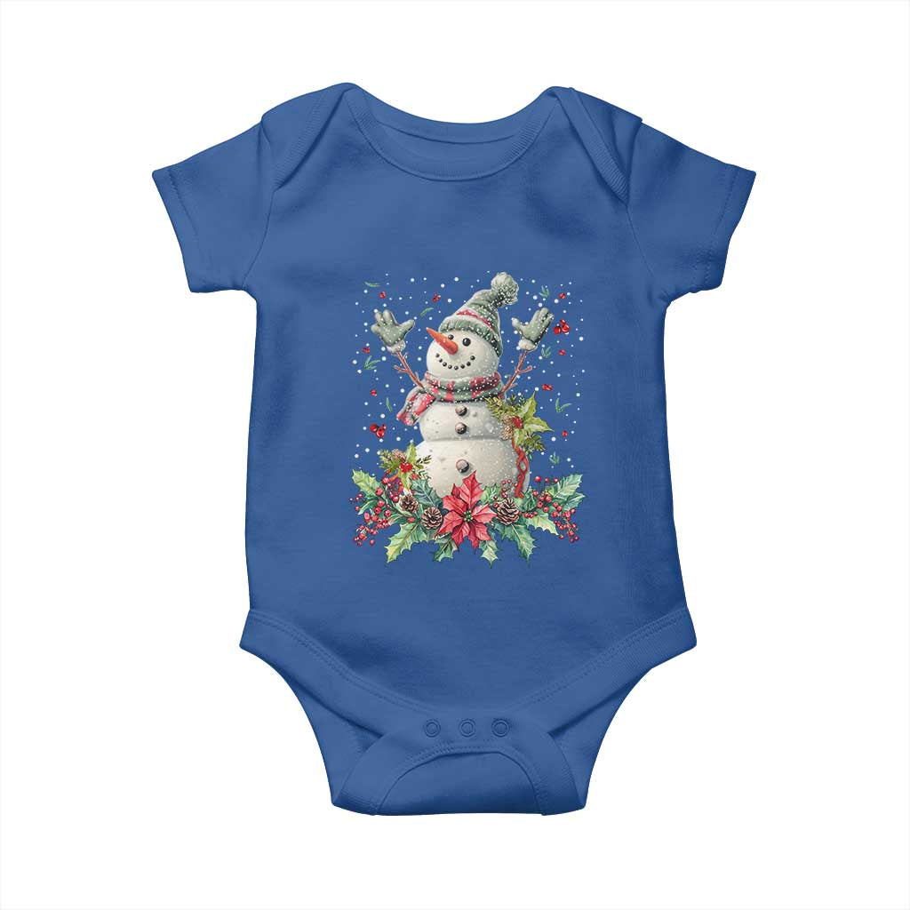 Christmas Snowman Baby Onesie Retro Winter Holiday Gift For Her