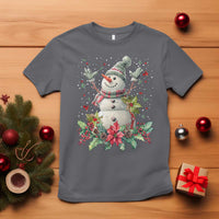 Christmas Snowman T Shirt Retro Winter Holiday Gift For Her - Wonder Print Shop