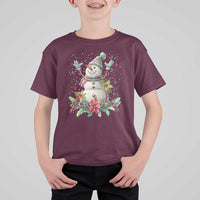 Christmas Snowman T Shirt For Kid Retro Winter Holiday Gift For Her - Wonder Print Shop