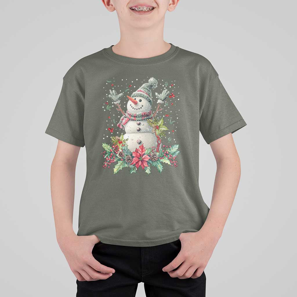 Christmas Snowman T Shirt For Kid Retro Winter Holiday Gift For Her - Wonder Print Shop