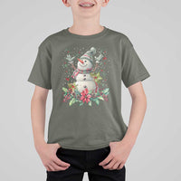 Christmas Snowman T Shirt For Kid Retro Winter Holiday Gift For Her - Wonder Print Shop