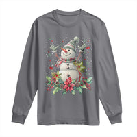 Christmas Snowman Long Sleeve Shirt Retro Winter Holiday Gift For Her