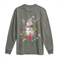 Christmas Snowman Long Sleeve Shirt Retro Winter Holiday Gift For Her