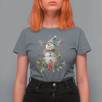 Christmas Snowman T Shirt For Women Retro Winter Holiday Gift For Her - Wonder Print Shop