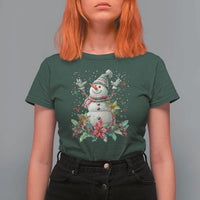 Christmas Snowman T Shirt For Women Retro Winter Holiday Gift For Her - Wonder Print Shop