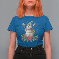 Christmas Snowman T Shirt For Women Retro Winter Holiday Gift For Her - Wonder Print Shop