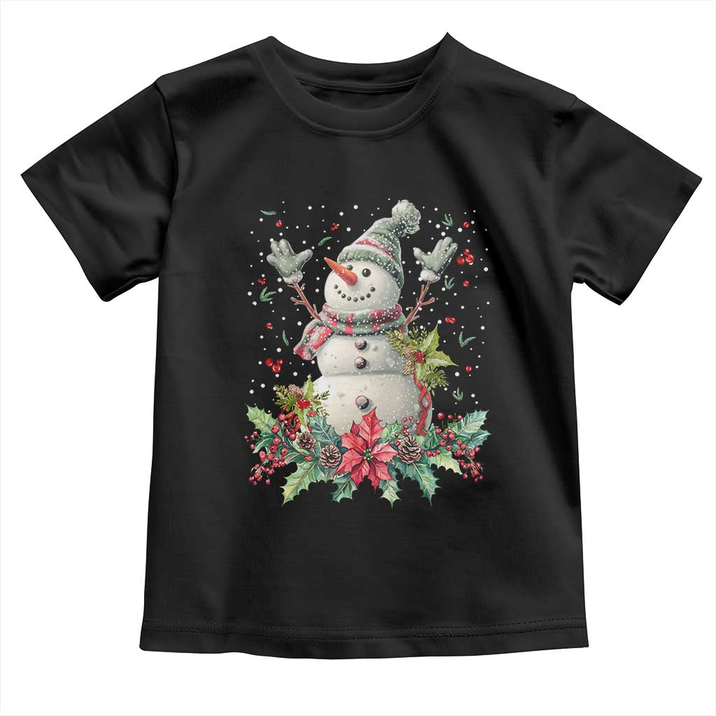 Christmas Snowman Toddler T Shirt Retro Winter Holiday Gift For Her