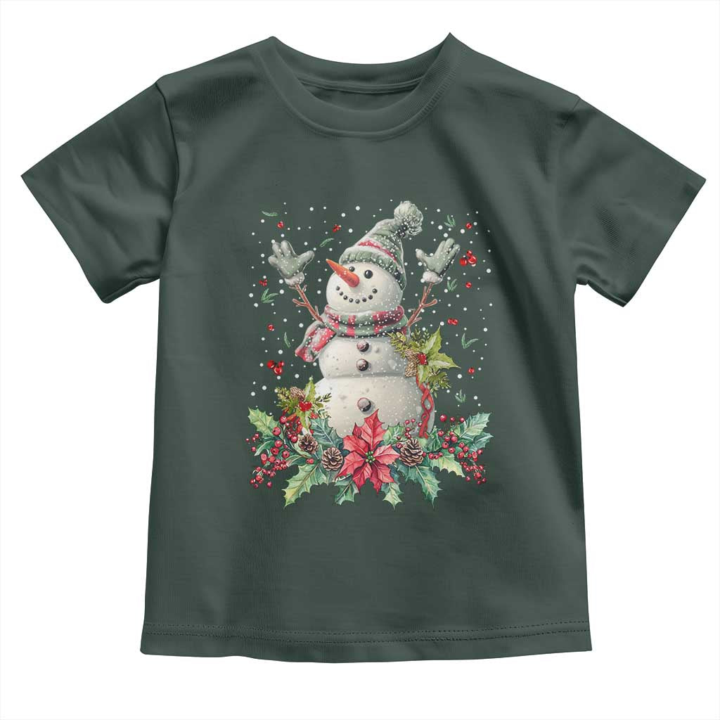 Christmas Snowman Toddler T Shirt Retro Winter Holiday Gift For Her