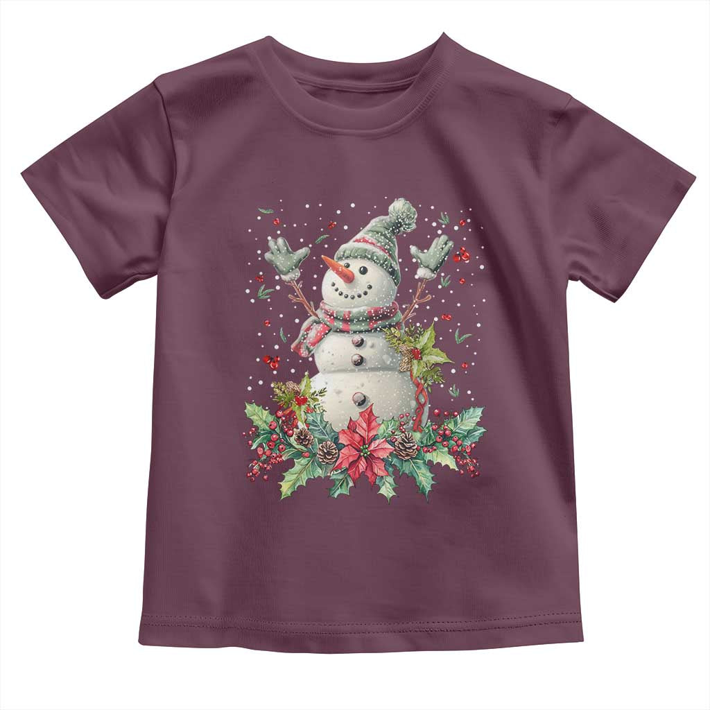 Christmas Snowman Toddler T Shirt Retro Winter Holiday Gift For Her