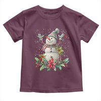 Christmas Snowman Toddler T Shirt Retro Winter Holiday Gift For Her