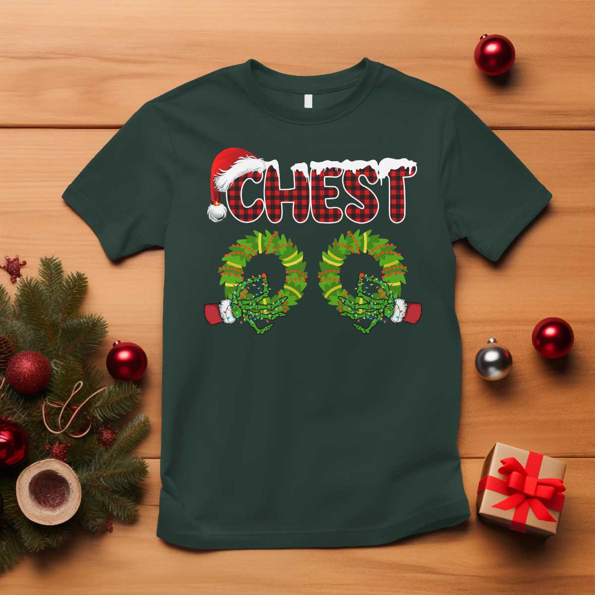 Christmas Couples T Shirt Chest Nuts Funny Couples Matching Chestnuts - Wonder Print Shop