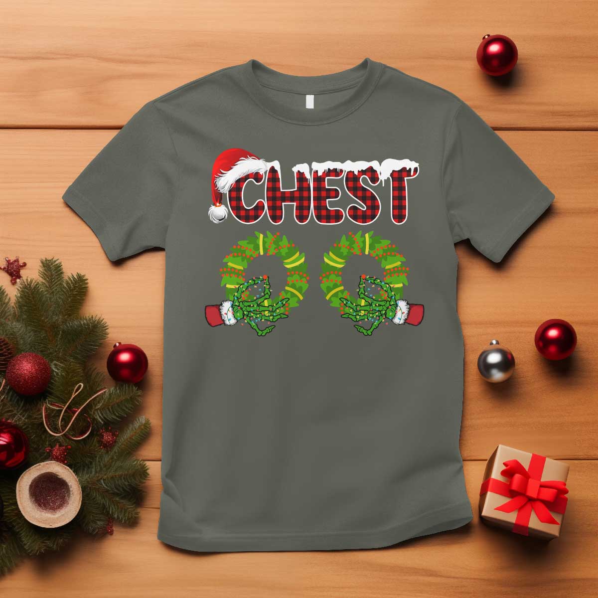 Christmas Couples T Shirt Chest Nuts Funny Couples Matching Chestnuts - Wonder Print Shop