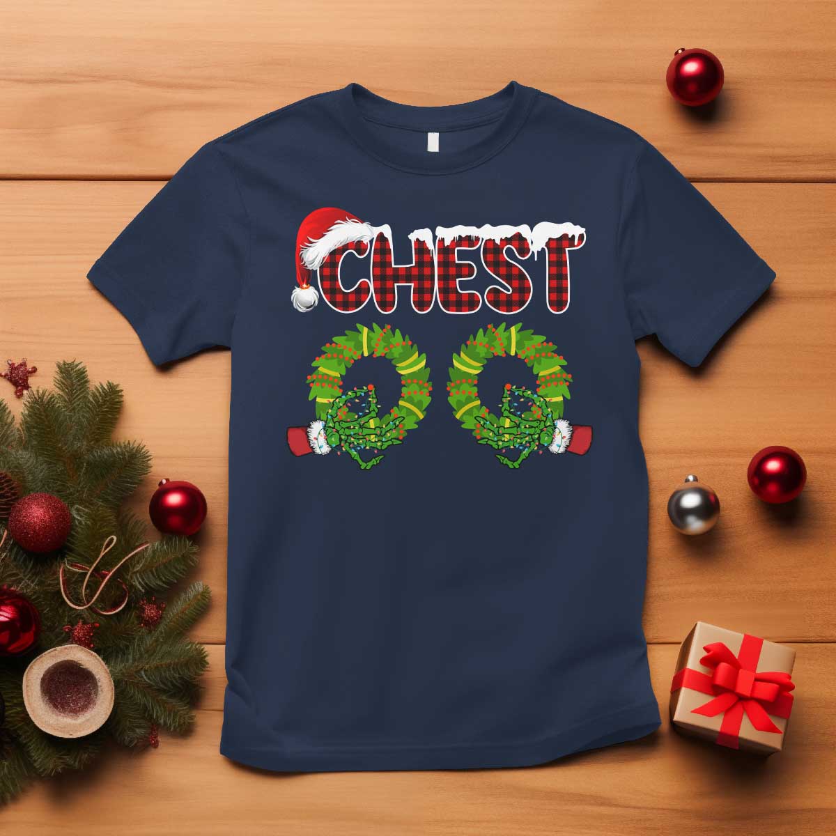Christmas Couples T Shirt Chest Nuts Funny Couples Matching Chestnuts - Wonder Print Shop