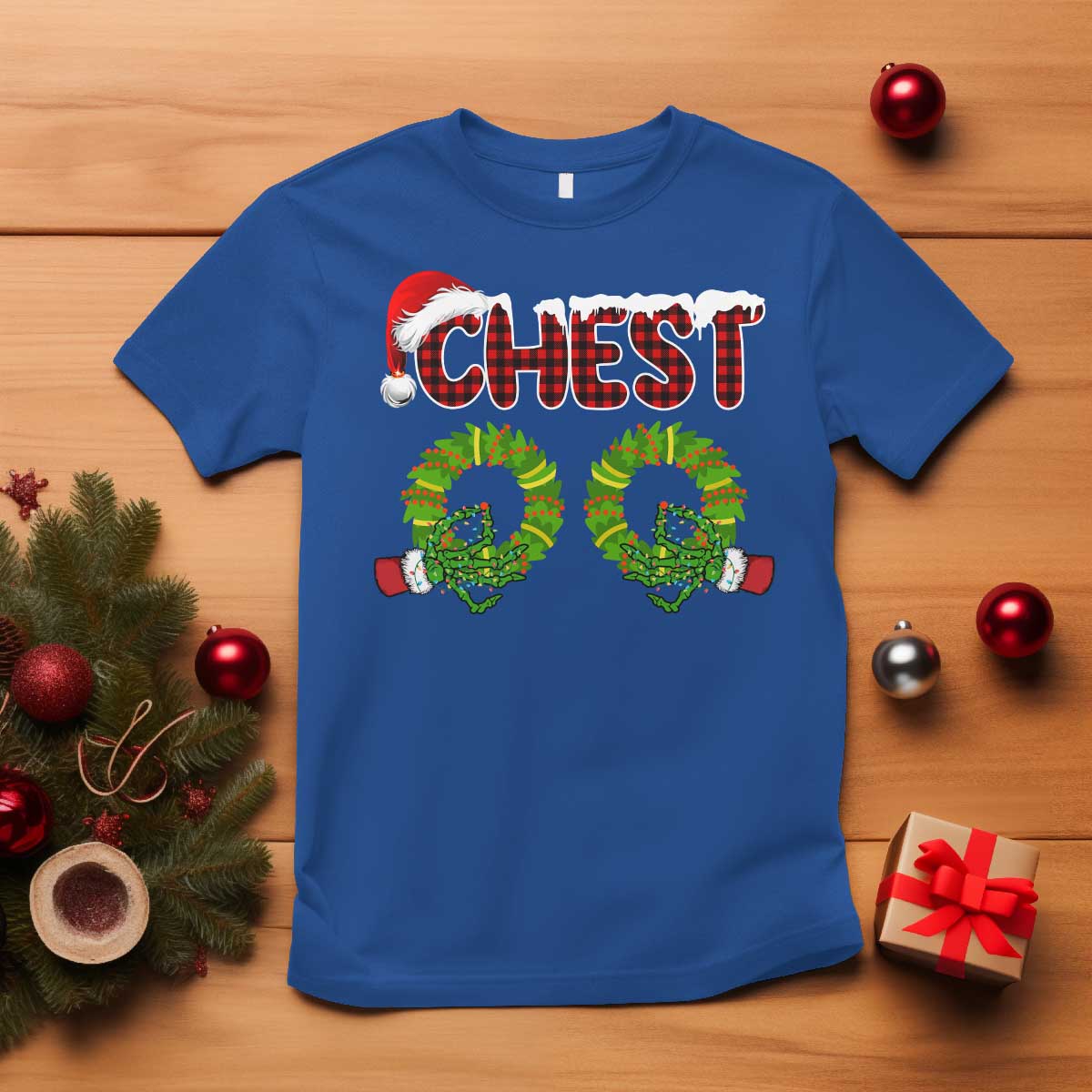 Christmas Couples T Shirt Chest Nuts Funny Couples Matching Chestnuts - Wonder Print Shop