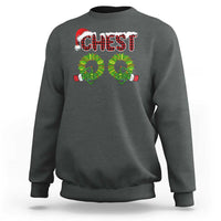 Christmas Couples Sweatshirt Chest Nuts Funny Couples Matching Chestnuts - Wonder Print Shop