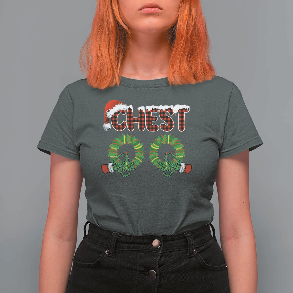 Christmas Couples T Shirt For Women Chest Nuts Funny Couples Matching Chestnuts - Wonder Print Shop