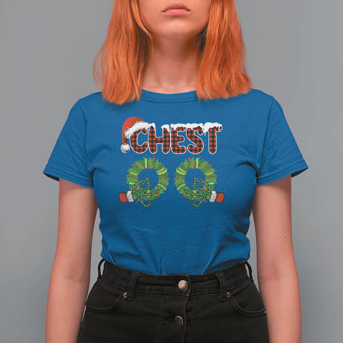 Christmas Couples T Shirt For Women Chest Nuts Funny Couples Matching Chestnuts - Wonder Print Shop