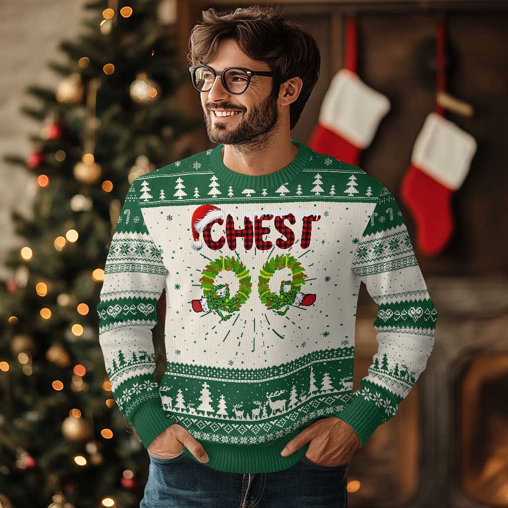 Couples Matching Ugly Christmas Sweater Chest Nuts Funny Couples Chestnuts - Wonder Print Shop