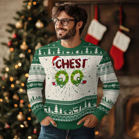 Couples Matching Ugly Christmas Sweater Chest Nuts Funny Couples Chestnuts - Wonder Print Shop