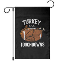 Funny Thanksgiving Garden Flag Turkey and Touchdowns Football Season - Wonder Print Shop