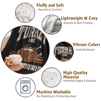 Thanksgiving Turkey And Touchdowns Football Throw Blanket Game Day Outfits American Football Player Gift - Wonder Print Shop