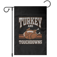 Thanksgiving Turkey And Touchdowns Football Garden Flag Game Day Outfits American Football Player Gift - Wonder Print Shop