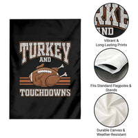 Thanksgiving Turkey And Touchdowns Football Garden Flag Game Day Outfits American Football Player Gift - Wonder Print Shop