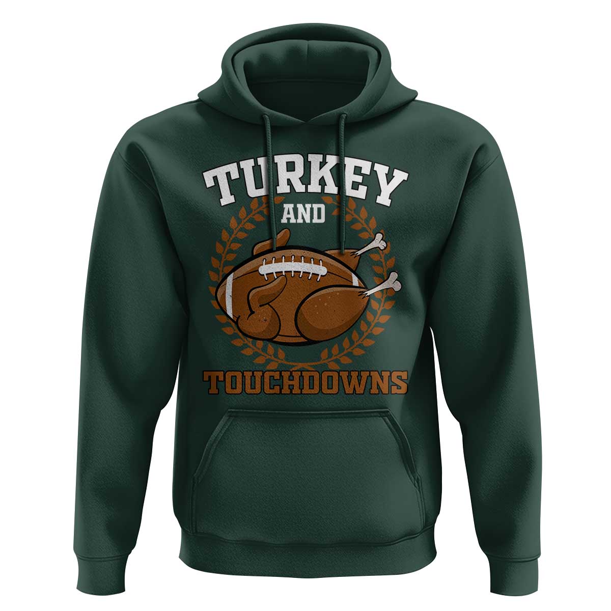Thanksgiving Turkey And Touchdowns Football Season Hoodie Game Day Outfits American Football Player Gift
