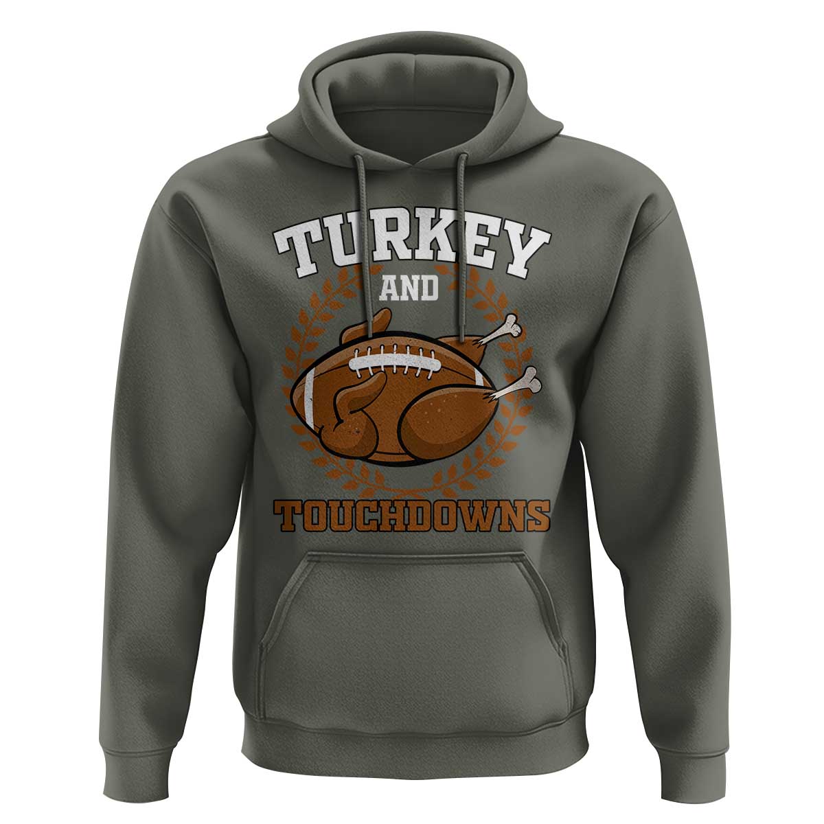 Thanksgiving Turkey And Touchdowns Football Season Hoodie Game Day Outfits American Football Player Gift