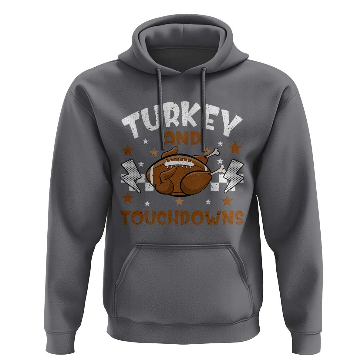 Thanksgiving Turkey And Touchdowns Football Season Hoodie Game Day