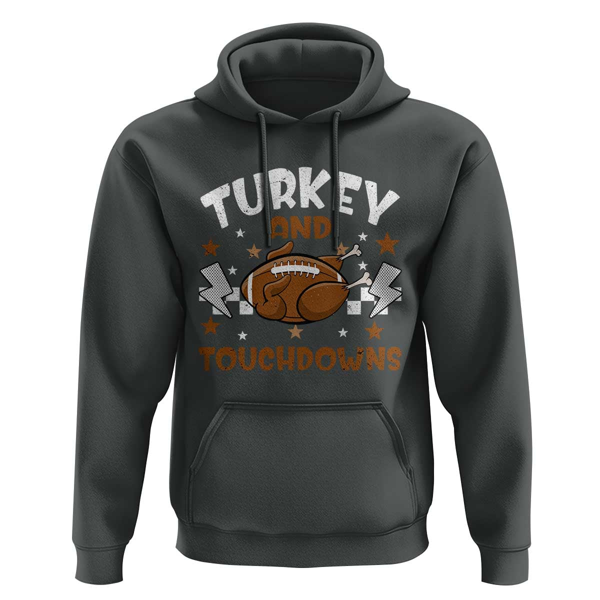 Thanksgiving Turkey And Touchdowns Football Season Hoodie Game Day