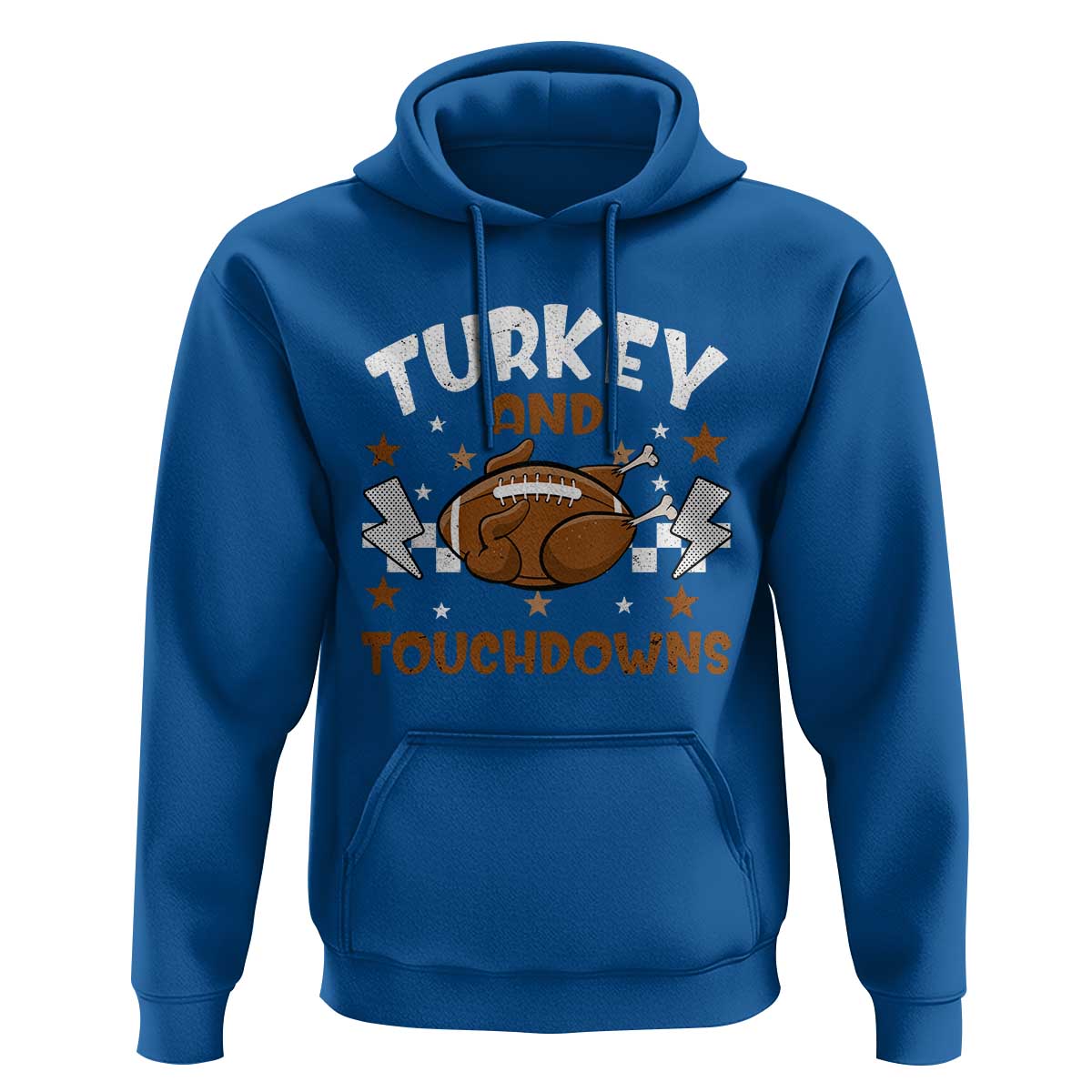 Thanksgiving Turkey And Touchdowns Football Season Hoodie Game Day
