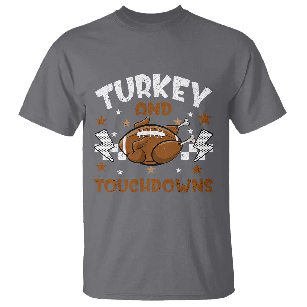 Thanksgiving Turkey And Touchdowns Football Season T Shirt Game Day - Wonder Print Shop