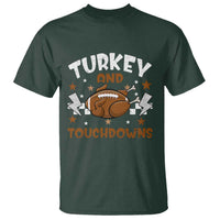 Thanksgiving Turkey And Touchdowns Football Season T Shirt Game Day - Wonder Print Shop
