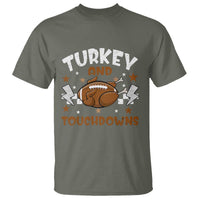 Thanksgiving Turkey And Touchdowns Football Season T Shirt Game Day - Wonder Print Shop