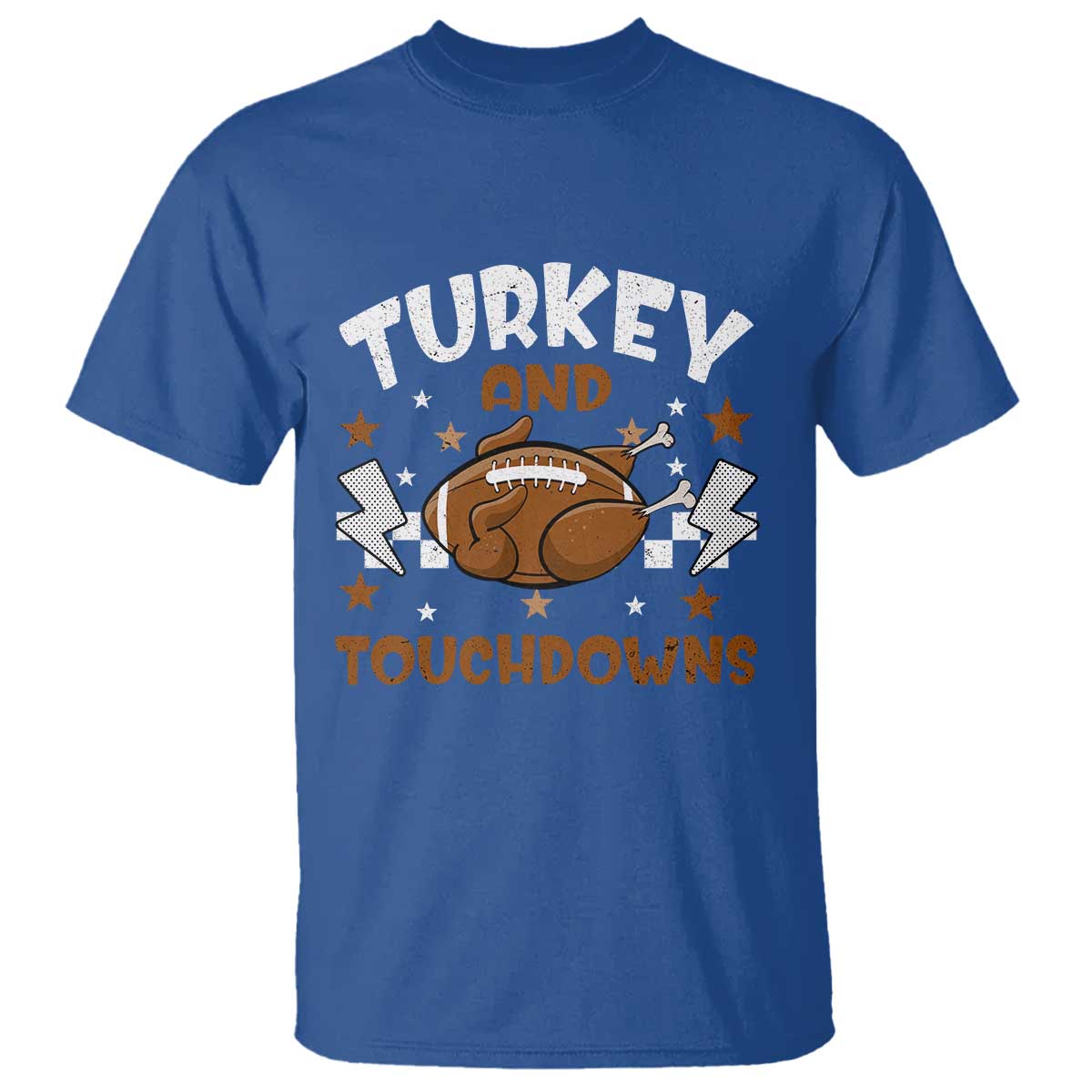 Thanksgiving Turkey And Touchdowns Football Season T Shirt Game Day - Wonder Print Shop