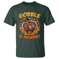 Funny Turkey T Shirt Gobble Til You Wobble Thanksgiving Day - Wonder Print Shop
