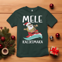 Hawaiian Christmas T Shirt Mele Kalikimaka Hawaii Surfing Santa Tropical Beach - Wonder Print Shop