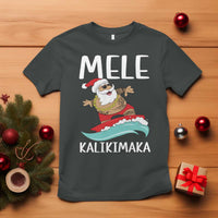 Hawaiian Christmas T Shirt Mele Kalikimaka Hawaii Surfing Santa Tropical Beach - Wonder Print Shop